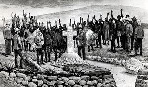 Pomník císařského prince v Zululandu, ilustrace z časopisu The Graphic, 1880 od Nash